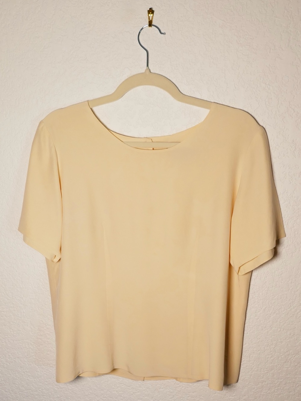 Vintage Silk Ivory Classiques Entier Petites Button Back Blouse M